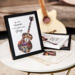 Personalised Multiple Photo Collage Guitar Frame Picture Frame  with Text Home Decor Birthday Christmas Gift for Guitar Players