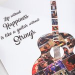 Personalised Multiple Photo Collage Guitar Frame Picture Frame  with Text Home Decor Birthday Christmas Gift for Guitar Players