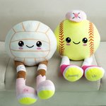 Giocattolo di peluche personalizzato Softball Volley con testo Regalo di compleanno per giocatori di sport con la palla per bambini