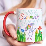 Personalized Multi-Color Kids Hand-Drawn 11 oz Ceramic Mug Christmas Birthday Anniversary Gift for Family