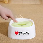 Bone Paw Heart Floating Disk Spill Proof Water Bowl with Name Daily Supplies Birthday Gift for Pet Lovers (Cadeau d'anniversaire pour les amoureux des animaux de compagnie)