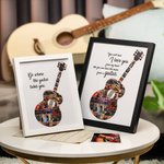 Personalised Multiple Photo Collage Guitar Frame Picture Frame  with Text Home Decor Birthday Christmas Gift for Guitar Players