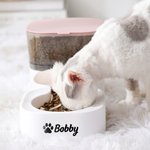Personalizado Corazón Rojo Hueso Huella de Pata Alimentador Automático de Gravedad con Nombre Suministros para Mascotas Cumpleaños Adopción Aniversario Regalo para Amantes de las Mascotas Propietarios