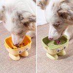Ciotola personalizzata per animali domestici con gambe alte e robot dagli occhi grandi con nome Regalo di compleanno essenziale per chi ama gli animali domestici