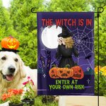 Personalizada Halloween Bat calabaza bruja mascota perro jardín bandera con nombre decoraciones de jardín regalo de Halloween para los amantes del perro amantes de la jardinería