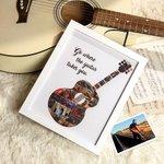 Personalised Multiple Photo Collage Guitar Frame Picture Frame  with Text Home Decor Birthday Christmas Gift for Guitar Players
