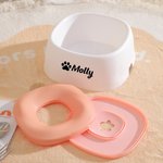 Bone Paw Heart Floating Disk Spill Proof Water Bowl with Name Daily Supplies Birthday Gift for Pet Lovers (Cadeau d'anniversaire pour les amoureux des animaux de compagnie)