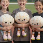 Giocattolo di peluche personalizzato Softball Volley con testo Regalo di compleanno per giocatori di sport con la palla per bambini