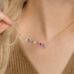 Personalisierte mehrere 1-8 Birthstones Familie Halskette Geburtstag Jahrestag Weihnachten Geschenk für Frauen Mom