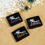 Étiquette d'identification BCD personnalisée avec nom brodé - Motif de plongeuse - Cadeau de vacances pour les amateurs de plongée