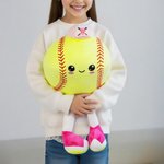 Giocattolo di peluche personalizzato Softball Volley con testo Regalo di compleanno per giocatori di sport con la palla per bambini