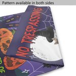 Personalizada Halloween Bat calabaza bruja mascota perro jardín bandera con nombre decoraciones de jardín regalo de Halloween para los amantes del perro amantes de la jardinería