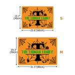 Personalisierte Halloween-Thema Spinnennetz Design Multicolor Anti-Rutsch-Fußmatte mit Namen und Initialen Home Decor Halloween Geschenk für Familie