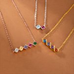 Personalisierte mehrere 1-8 Birthstones Familie Halskette Geburtstag Jahrestag Weihnachten Geschenk für Frauen Mom
