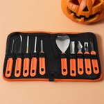 Set de 11 Outils de Sculpture Personnalisés avec Initiale Fantôme et Nom pour Citrouilles d’Halloween Cadeau pour Famille et Enfants