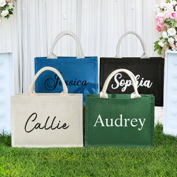 Gepersonaliseerde Multicolor Minimalistische Stijl Naam Opnieuw Te Tas Bruiloft Verjaardag Cadeau voor Vrouwen