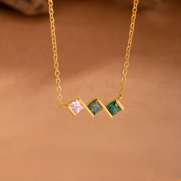 Personalisierte mehrere 1-8 Birthstones Familie Halskette Geburtstag Jahrestag Weihnachten Geschenk für Frauen Mom