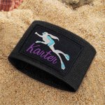 Étiquette d'identification BCD personnalisée avec nom brodé - Motif de plongeuse - Cadeau de vacances pour les amateurs de plongée