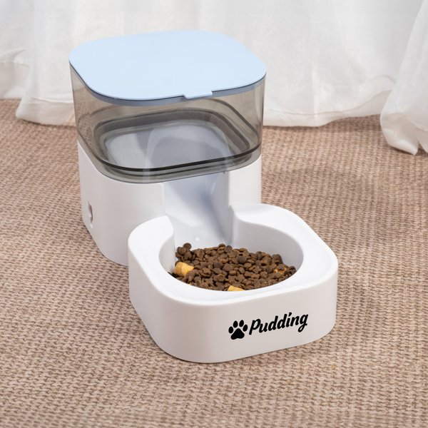 Personalizado Corazón Rojo Hueso Huella de Pata Alimentador Automático de Gravedad con Nombre Suministros para Mascotas Cumpleaños Adopción Aniversario Regalo para Amantes de las Mascotas Propietarios
