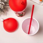 Personligt julelement 20 oz plastvattenflaska med sugrör och namn Julklapp till barn