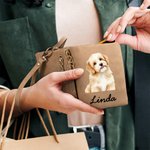 Personalized Dog Cat Pet Photo PU Leather Wristlet Wallet with Name and Multiple Card Slots Birthday Anniversary Gift for Pet Lovers Owners
