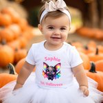 Personalizado de dibujos animados calabaza 100% algodón bebé Bodysuit Kid camiseta con el nombre y el texto de Halloween de regalo para bebés niños niñas