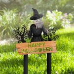 Personalised Character Halloween Theme Garden Sign with Text Outdoor Garden Decor Happy Halloween Gift for Family Friend