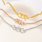 Bracelet personnalisé en forme de cœur avec initiales pour animaux de compagnie Cadeau d'anniversaire