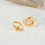 Orecchini a cerchio con stella cadente personalizzati Gioielli della galassia con nome inciso Regalo celeste di compleanno e anniversario per le donne