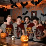 Personalisierte T-Shirt im Halloween-Design mit Kunstblut Namen und Text Halloween Party Bar Geschenk für Herren