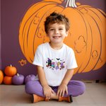 Personalizada calabaza fantasma 100% algodón niño camiseta con nombre Halloween regalo para niños niñas