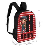 Personalizzato con personaggio dei cartoni animati, grande zaino per bambini con iniziale del nome e tasche laterali Regalo di compleanno per ragazzi e ragazze per il ritorno a scuola