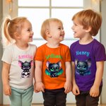 Personalizado de dibujos animados calabaza 100% algodón bebé Bodysuit Kid camiseta con el nombre y el texto de Halloween de regalo para bebés niños niñas