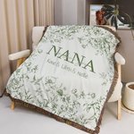 Toile De Jouy personalizada 1-6 nombres Manta suave multicolor con apodo y borlas Decoración del hogar Navidad Día de la madre Regalo para mamá Abuela 3