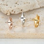 Orecchini a cerchio con stella cadente personalizzati Gioielli della galassia con nome inciso Regalo celeste di compleanno e anniversario per le donne