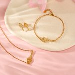 Personalised Tennis Ball Racket Birthstone Bracelet Stud Earrings Necklace Set Dainty Jewellery Creative Birthday Game Day Gift for Tennis Player Women