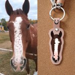Personalised Cute Horse Face Photo PU Leather Keychain with Name and Tassel Bag Accessories Equestrian Anniversary Birthday Gift for Horse Lovers