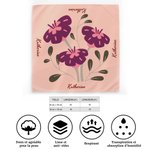Foulard en rayonne personnalisé avec nom et motif de fleur - Style d'art abstrait - Cadeau d'anniversaire fête quotidiens pour les femmes