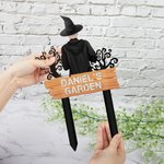 Personalised Character Halloween Theme Garden Sign with Text Outdoor Garden Decor Happy Halloween Gift for Family Friend