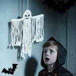 Spersonalizowany upiorny makramowy duch bawełniany wiszący na ścianie gotycki wystrój domu prezent na Halloween dla przyjaciół rodziny