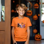 Personalizada calabaza fantasma 100% algodón niño camiseta con nombre Halloween regalo para niños niñas