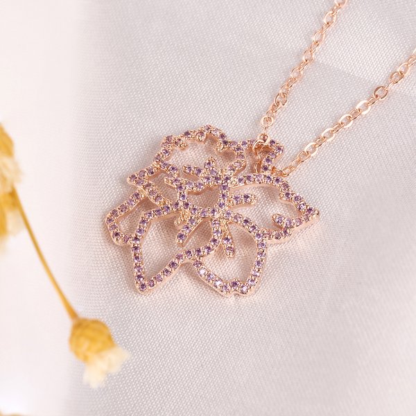 Collana Glitterata personalizzata di pietre di nascita Fiore di nascita Dainty Gioielli Compleanno Anniversario Regalo di Natale per le donne