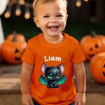 Personalizado de dibujos animados calabaza 100% algodón bebé Bodysuit Kid camiseta con el nombre y el texto de Halloween de regalo para bebés niños niñas