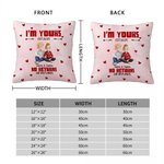 Personalised Cute 3D Cartoon Couple Soft Cushion Cover with Name and Text Valentine's Day Birthday Anniversary Gift for Couples Lovers
