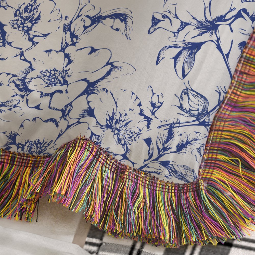Toile De Jouy personalizada 1-6 nombres Manta suave multicolor con apodo y borlas Decoración del hogar Navidad Día de la madre Regalo para mamá Abuela 5