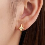 Orecchini a cerchio con stella cadente personalizzati Gioielli della galassia con nome inciso Regalo celeste di compleanno e anniversario per le donne