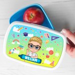 Gepersonaliseerde Lunchtrommel met Cartoonfiguur en Naam Voedselveilig en Geschikt Terug naar School Verjaardagscadeau voor Jongens en Meisjes