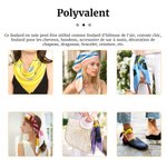 Foulard en rayonne personnalisé avec nom et motif de fleur - Style d'art abstrait - Cadeau d'anniversaire fête quotidiens pour les femmes