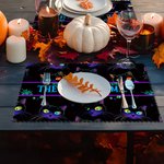 Spersonalizowana podkładka Halloween Pumpkin Ghost z tekstem Zestaw 4 podkładek do kuchni i jadalni Halloween Party Prezent dla rodziny