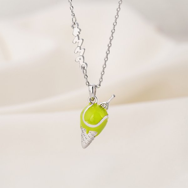 Personalised Ice Cream Tennis Necklace with Bubble Name Charm Sports Jewellery Game Day Birthday Gift for Women Tennis Lovers